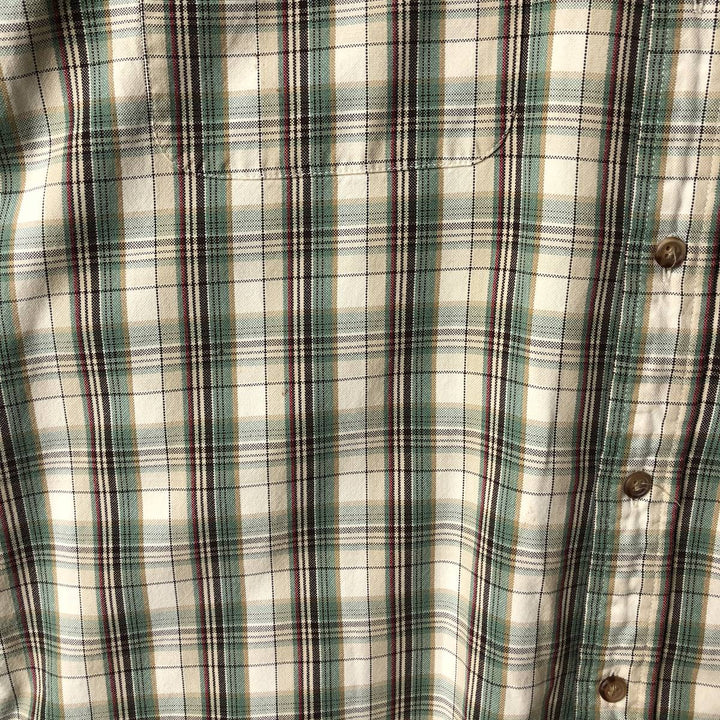 90'S GAP Vintage Long Sleeve Button-Down Check Shirt, Men's Size L cotton Beige type Vintage Second Hand
