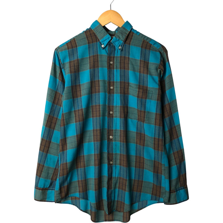 Vintage Royal Coach long-sleeved button-down check shirt, size M, from the 1970s polyester Blue type light blue Vintage Second Hand