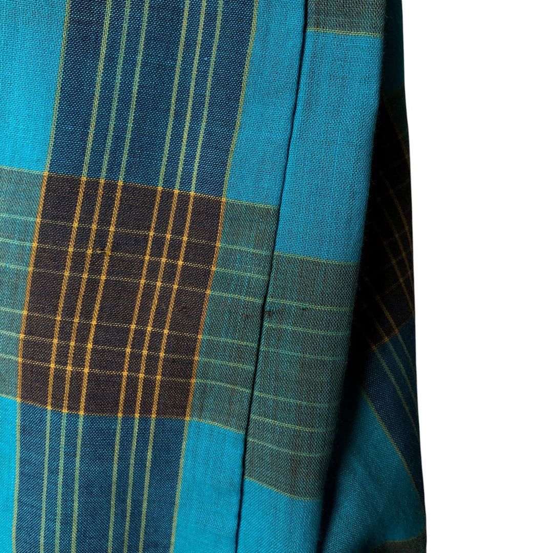 Vintage Royal Coach long-sleeved button-down check shirt, size M, from the 1970s polyester Blue type light blue Vintage Second Hand