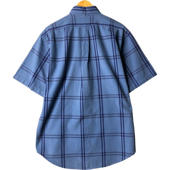 Ralph Lauren BLAKE short sleeve button down check shirt, men's size M cotton blue type Vintage Second Hand