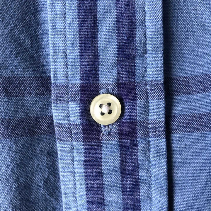 Ralph Lauren BLAKE short sleeve button down check shirt, men's size M cotton blue type Vintage Second Hand