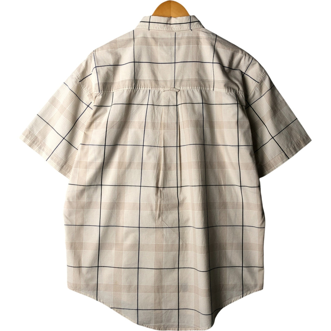 Ralph Lauren CHAPS Men's Short Sleeve Check Shirt, Size L cotton Beige type Vintage Second Hand