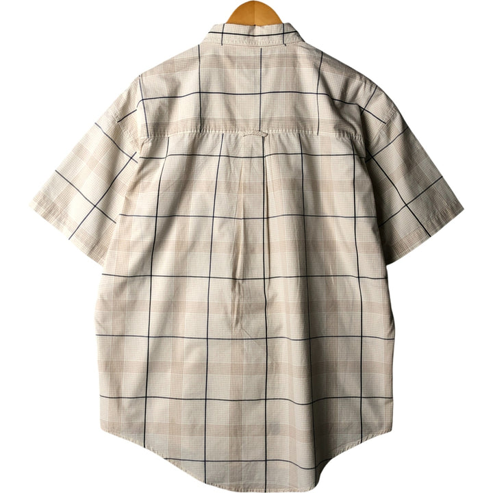 Ralph Lauren CHAPS Men's Short Sleeve Check Shirt, Size L cotton Beige type Vintage Second Hand