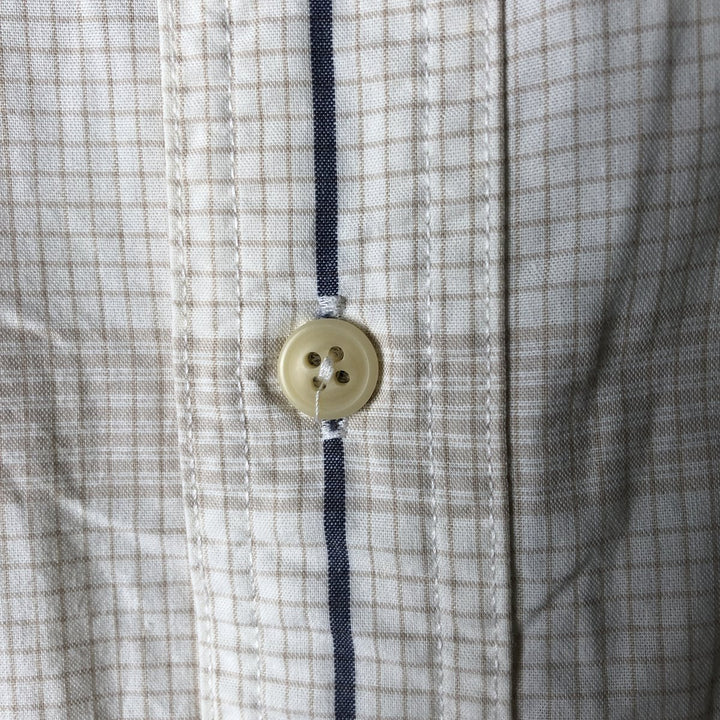 Ralph Lauren CHAPS Men's Short Sleeve Check Shirt, Size L cotton Beige type Vintage Second Hand