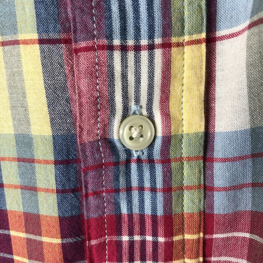Ralph Lauren PURCELL Madras Check Short Sleeve Button-Down Check Shirt, Men's XL cotton pink type Vintage Second Hand