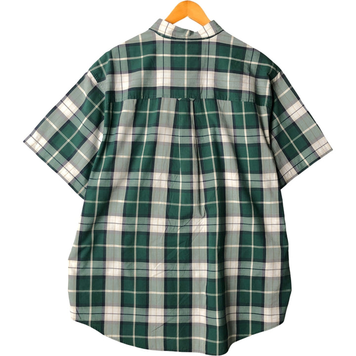Ralph Lauren CHAPS short sleeve button down check shirt men's XL size cotton green type Vintage Second Hand