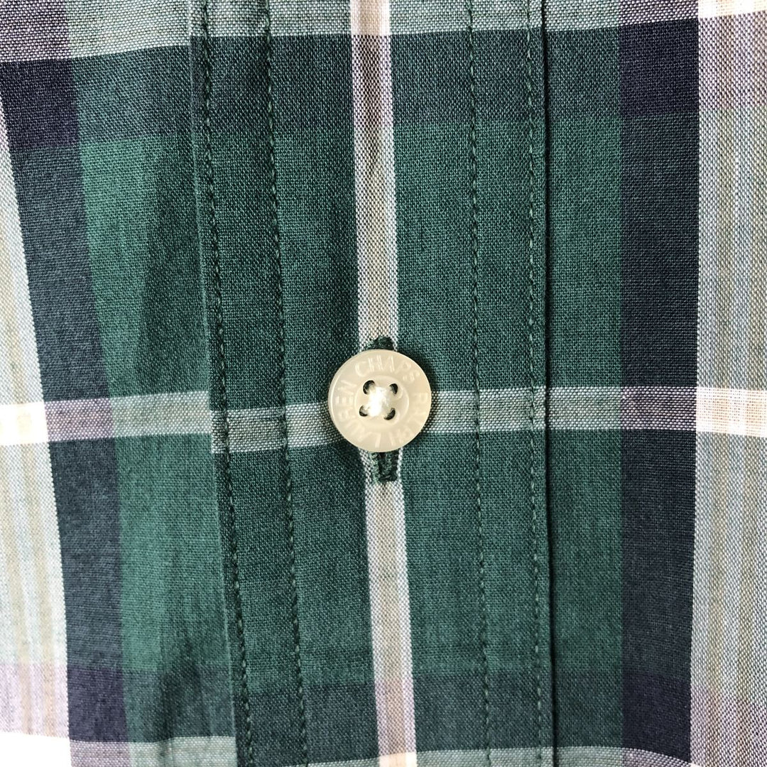 Ralph Lauren CHAPS short sleeve button down check shirt men's XL size cotton green type Vintage Second Hand