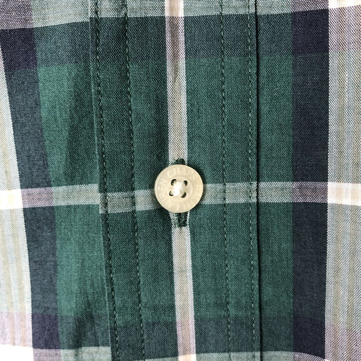 Ralph Lauren CHAPS short sleeve button down check shirt men's XL size cotton green type Vintage Second Hand