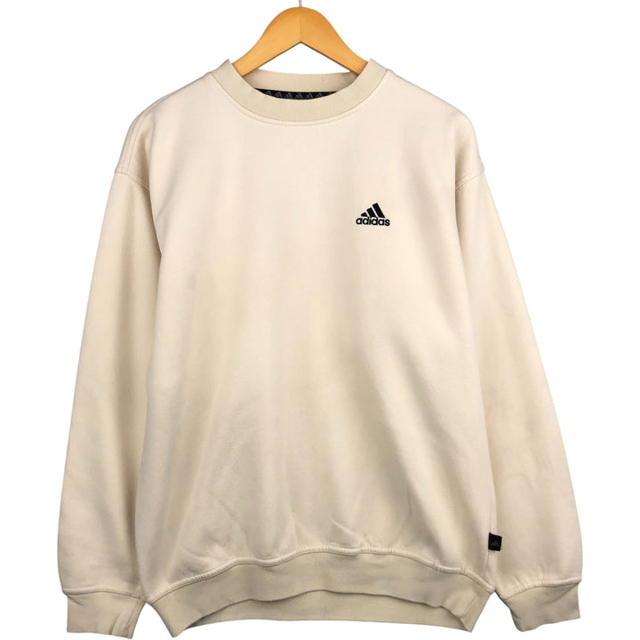 2000'S Adidas One-Point Logo Sweatshirt, Men's Size Medium cotton Beige type Vintage Second Hand