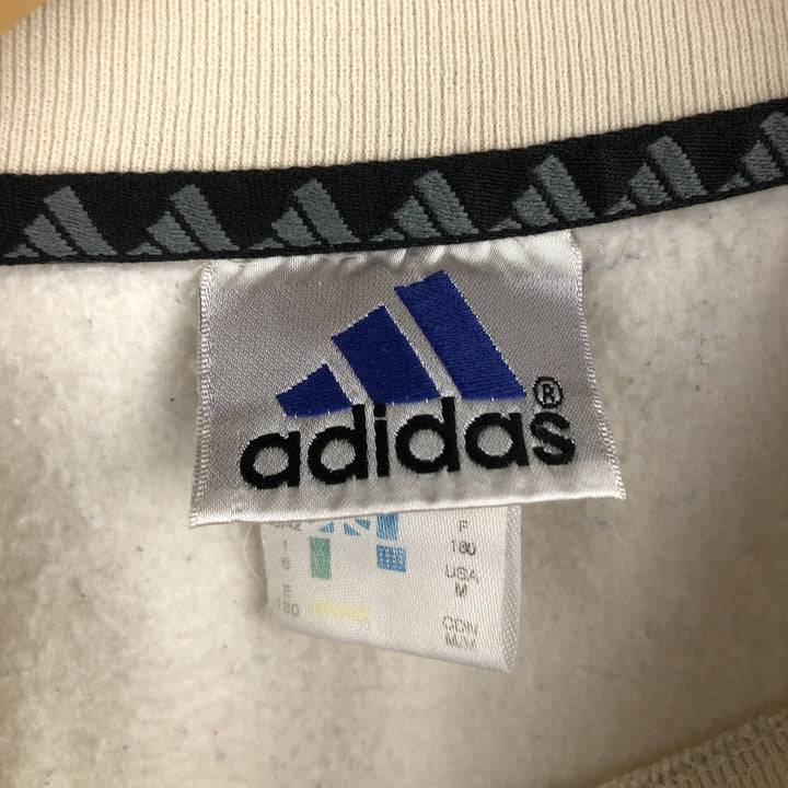 2000'S Adidas One-Point Logo Sweatshirt, Men's Size Medium cotton Beige type Vintage Second Hand