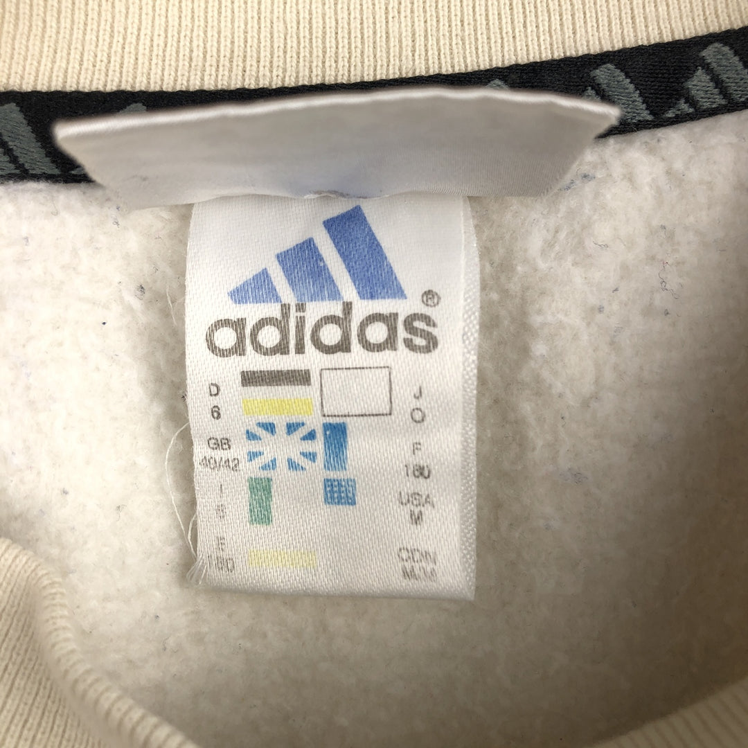 2000'S Adidas One-Point Logo Sweatshirt, Men's Size Medium cotton Beige type Vintage Second Hand