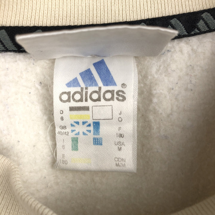 2000'S Adidas One-Point Logo Sweatshirt, Men's Size Medium cotton Beige type Vintage Second Hand