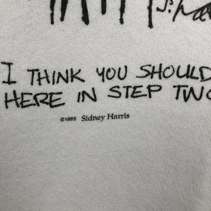 1980'S Fruit of the Loom Sydney Harris Message Print Sweatshirt, Made in USA, Men's XL cotton white type Vintage Second Hand
