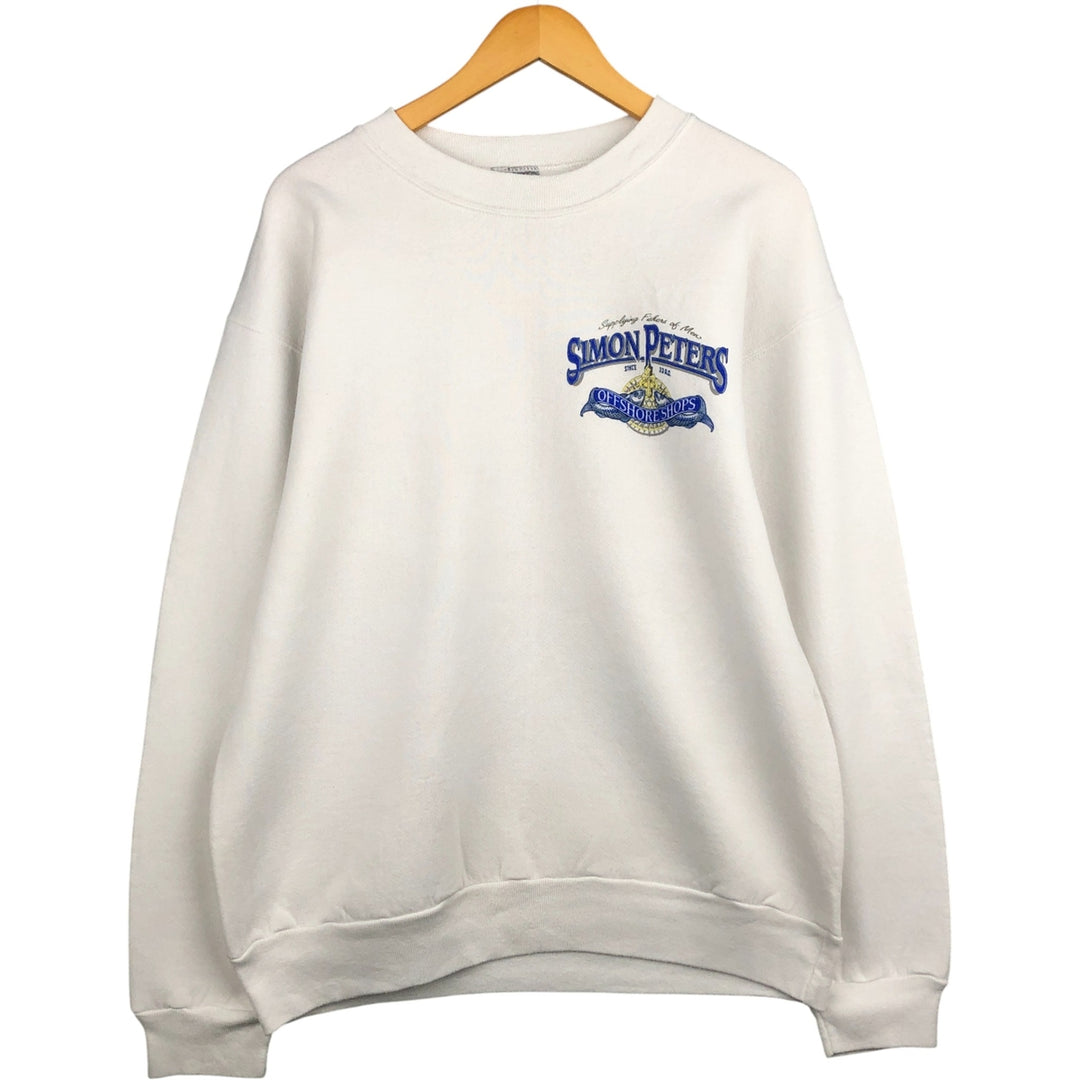 90'S ONEITA Vintage Printed Sweatshirt, Made in USA, Men's Size XL cotton white type Vintage Second Hand