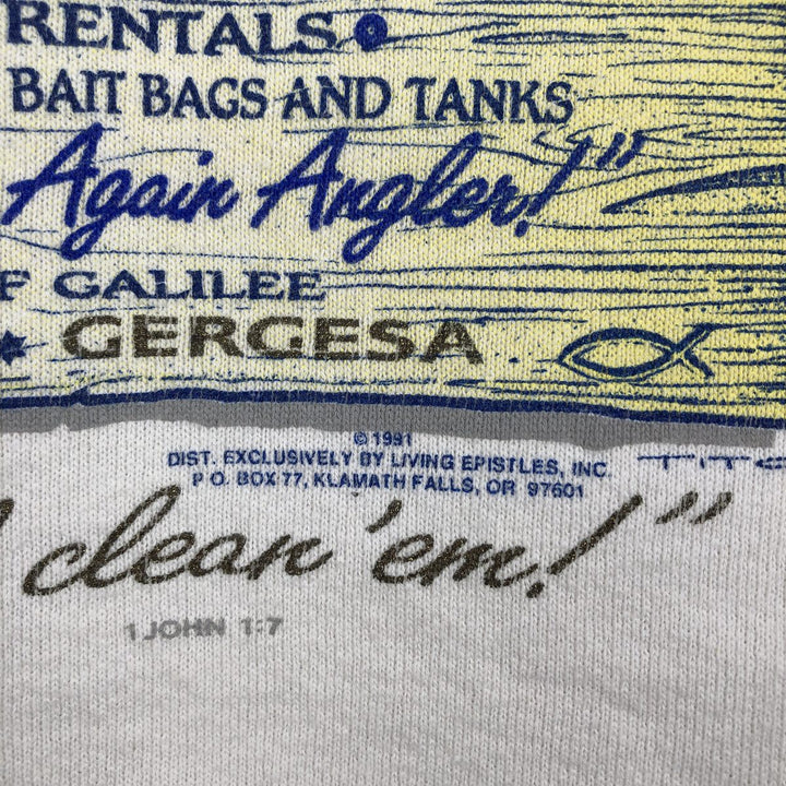90'S ONEITA Vintage Printed Sweatshirt, Made in USA, Men's Size XL cotton white type Vintage Second Hand