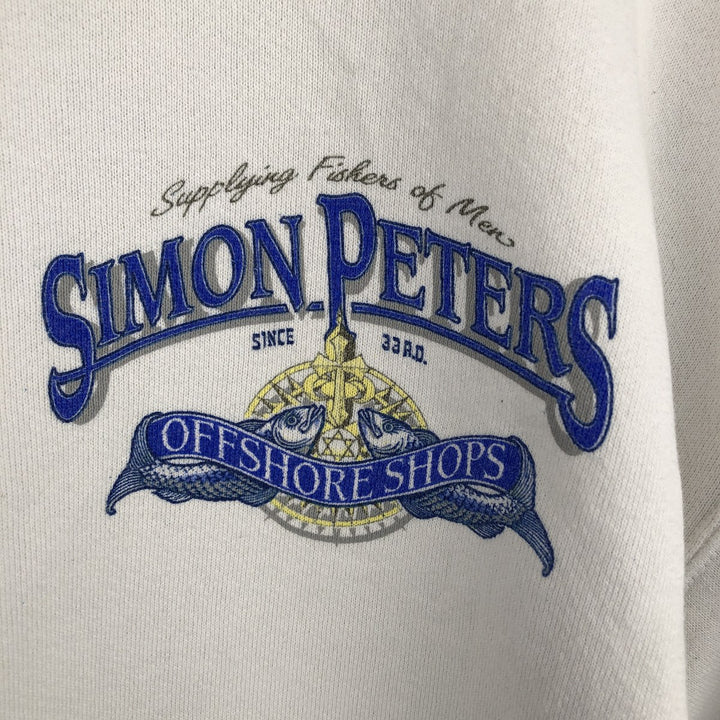 90'S ONEITA Vintage Printed Sweatshirt, Made in USA, Men's Size XL cotton white type Vintage Second Hand