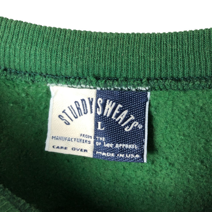 Vintage 90'S STURDY SWETS plain blank sweatshirt, made in the USA, size L, men's cotton dark green Vintage Second Hand