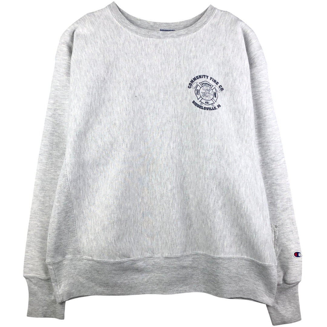 2000'S Champion REVERSE WEAVE Reverse Weave Printed Sweatshirt, Men's XL unclear gray type Vintage Second Hand