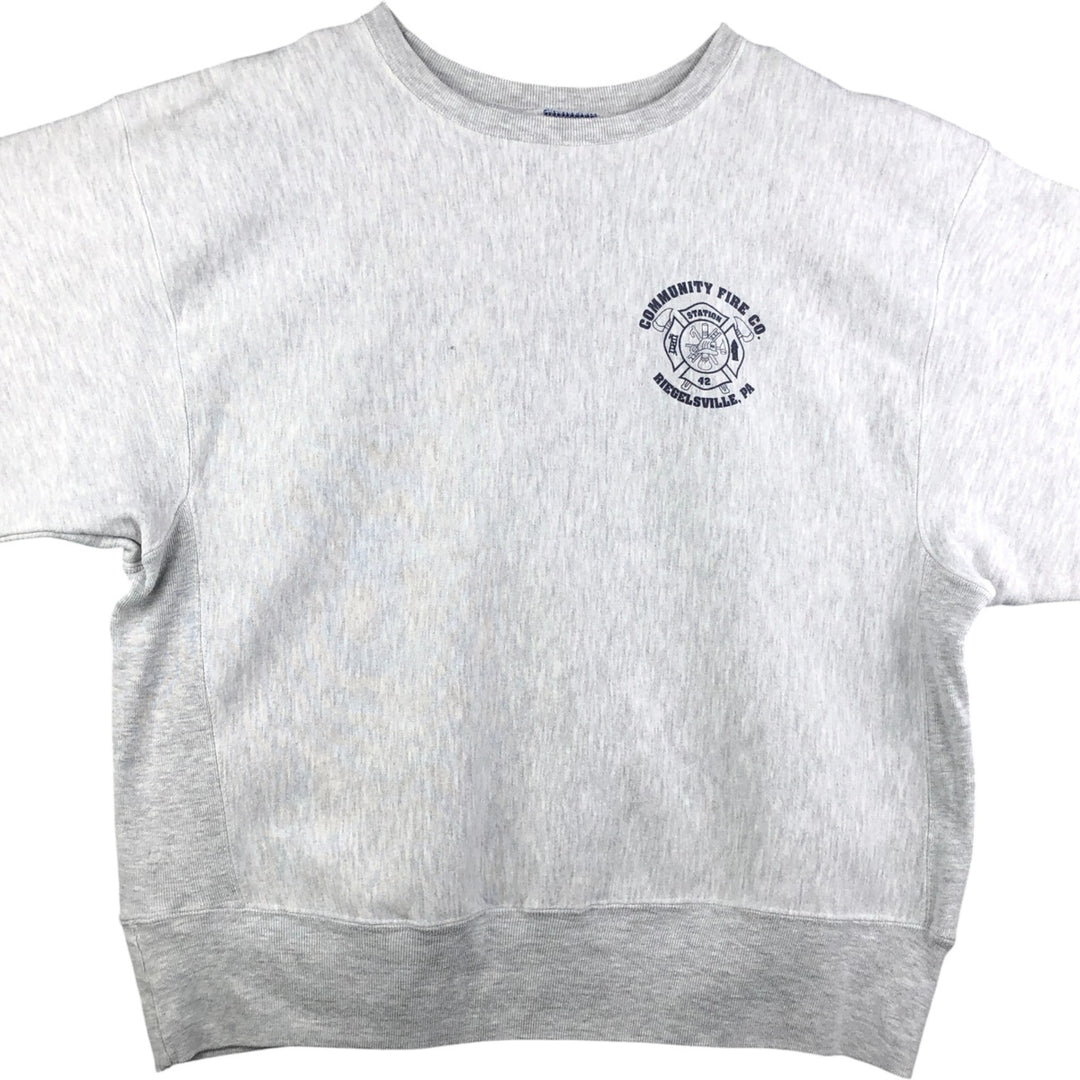 2000'S Champion REVERSE WEAVE Reverse Weave Printed Sweatshirt, Men's XL unclear gray type Vintage Second Hand