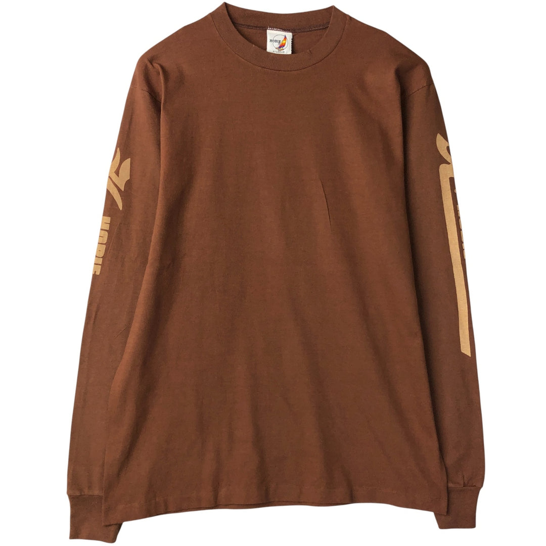 Vintage 1980'S Hobie Long Sleeve T-Shirt, Made in USA, Men's XL cotton brown type Vintage Second Hand