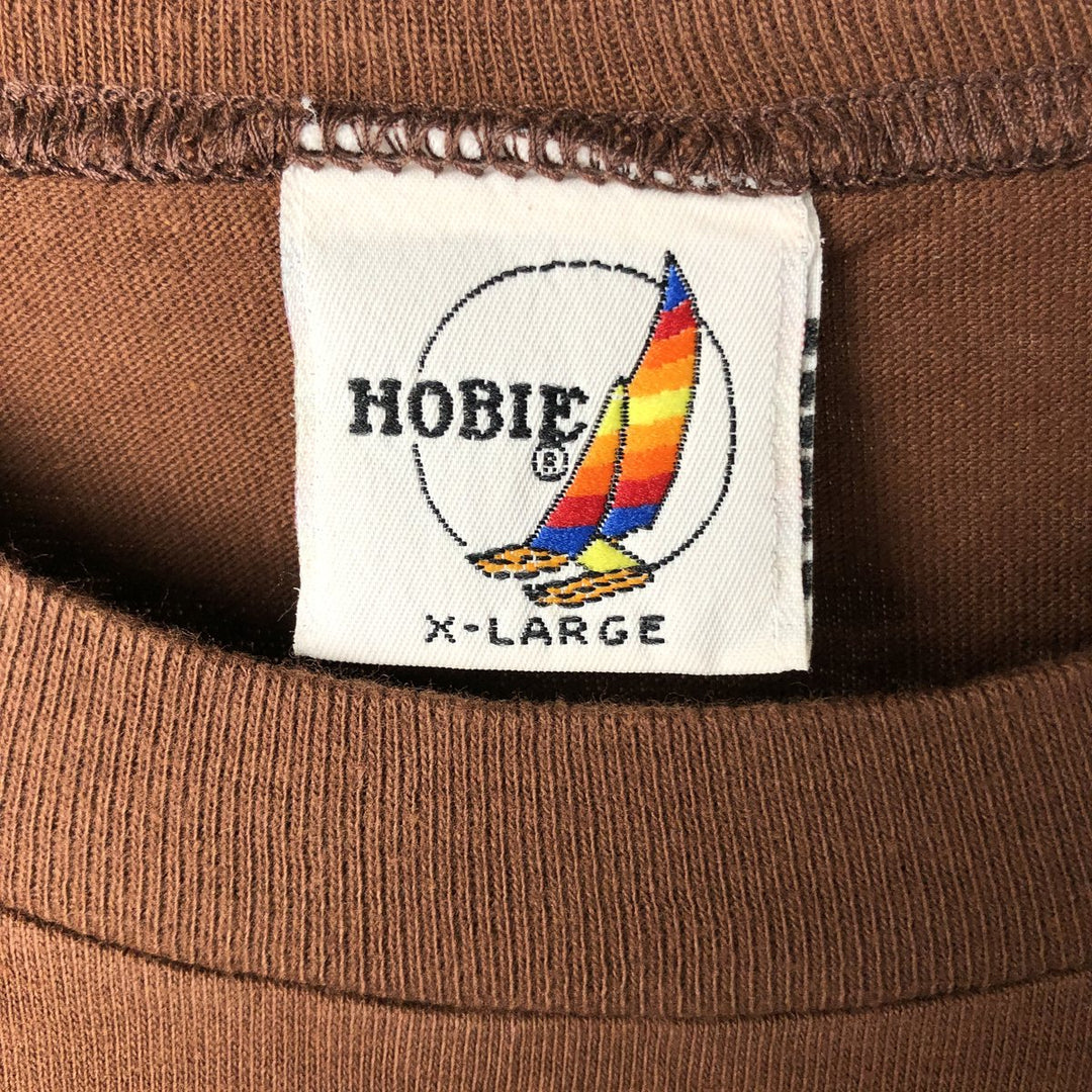 Vintage 1980'S Hobie Long Sleeve T-Shirt, Made in USA, Men's XL cotton brown type Vintage Second Hand