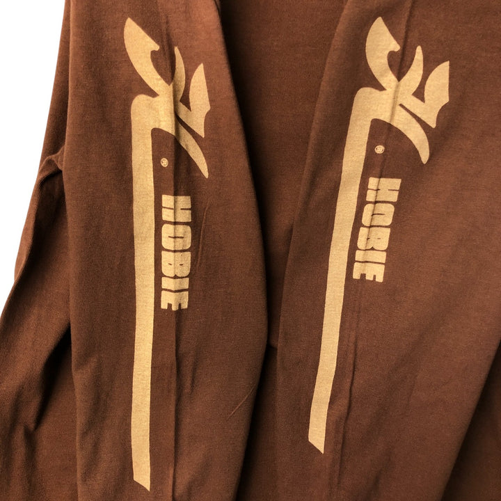 Vintage 1980'S Hobie Long Sleeve T-Shirt, Made in USA, Men's XL cotton brown type Vintage Second Hand