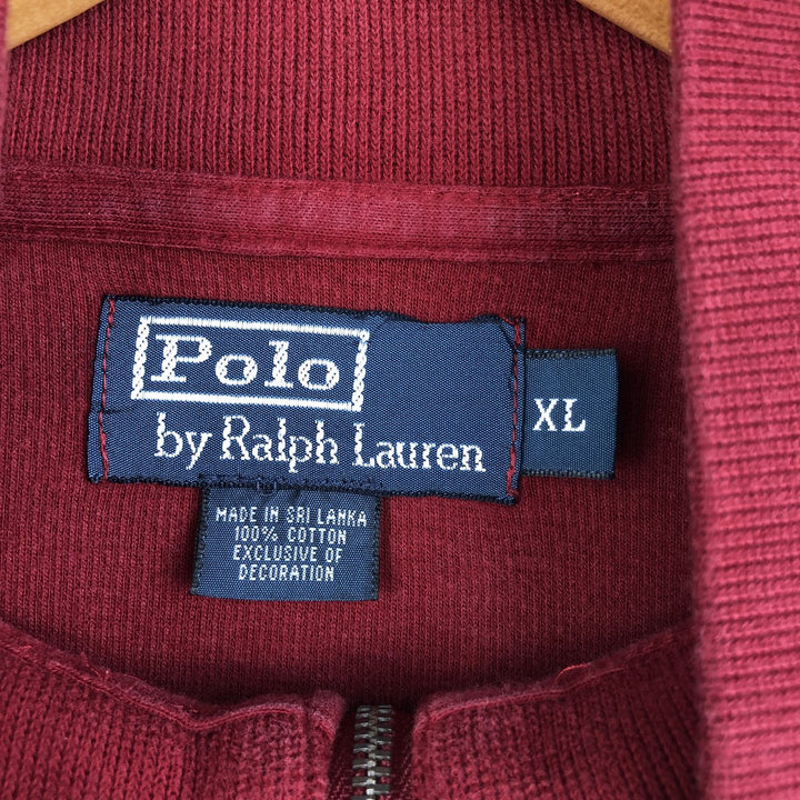Ralph Lauren POLO by Ralph Lauren Half-Zip Sweatshirt, Men's XL cotton red type Vintage Second Hand