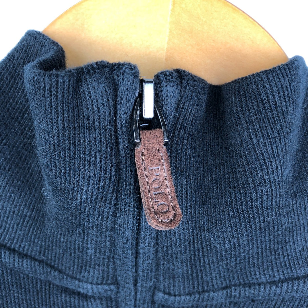 Ralph Lauren POLO RALPH LAUREN ESTATE RIB half-zip sweatshirt, men's size M cotton black type Vintage Second Hand