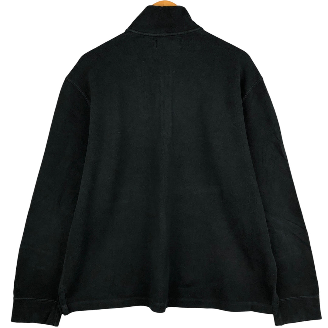Ralph Lauren POLO by Ralph Lauren Half-Zip Sweatshirt, Men's XL cotton black type Vintage Second Hand