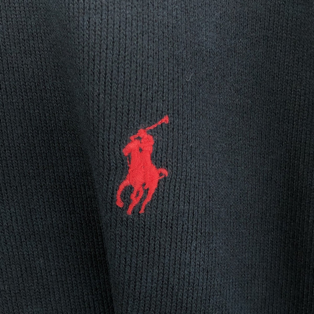 Ralph Lauren POLO by Ralph Lauren Half-Zip Sweatshirt, Men's XL cotton black type Vintage Second Hand