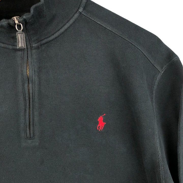Ralph Lauren POLO by Ralph Lauren Half-Zip Sweatshirt, Men's XL cotton black type Vintage Second Hand