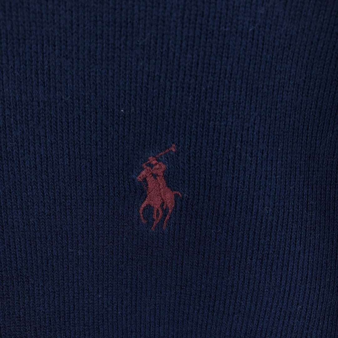 Ralph Lauren POLO by Ralph Lauren Half-Zip Sweatshirt, Men's M cotton navy blue type Vintage Second Hand