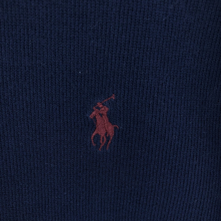 Ralph Lauren POLO by Ralph Lauren Half-Zip Sweatshirt, Men's M cotton navy blue type Vintage Second Hand