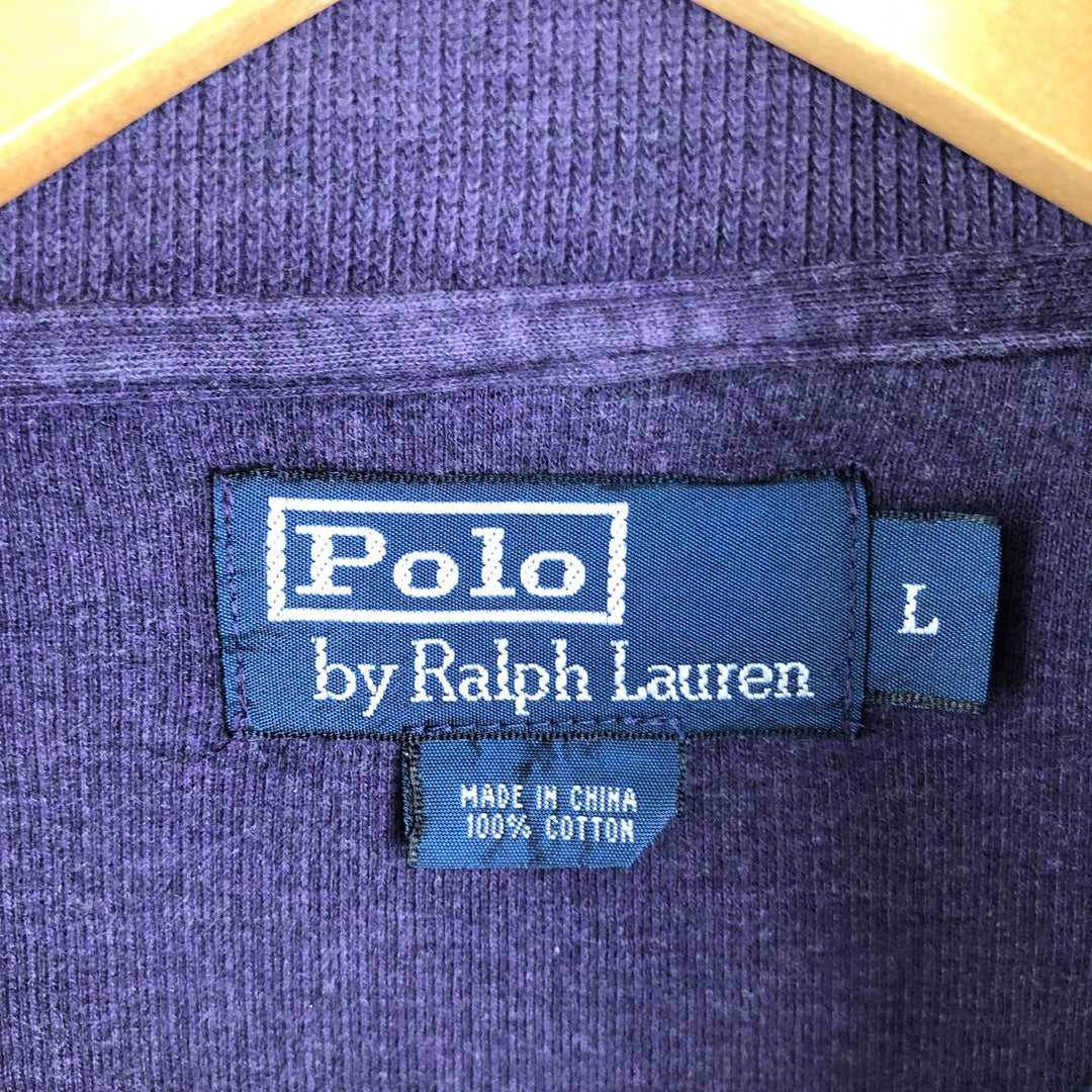Ralph Lauren POLO by Ralph Lauren Half-Zip Sweatshirt, Men's Size L cotton purple type Vintage Second Hand