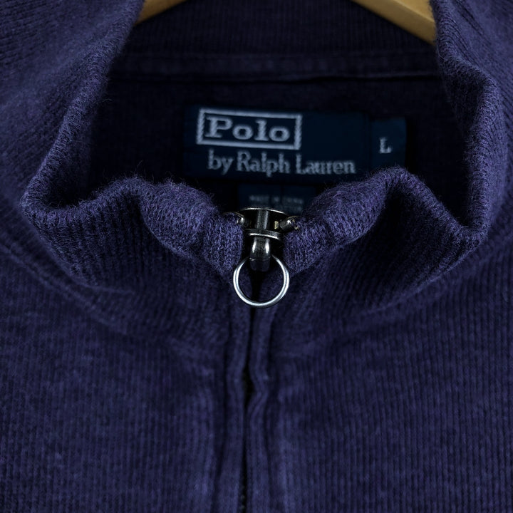 Ralph Lauren POLO by Ralph Lauren Half-Zip Sweatshirt, Men's Size L cotton purple type Vintage Second Hand