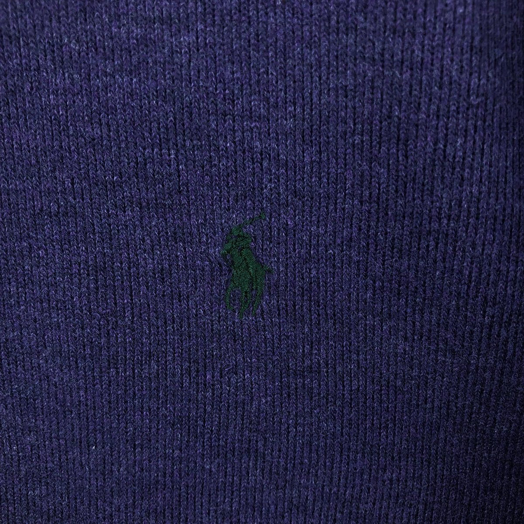 Ralph Lauren POLO by Ralph Lauren Half-Zip Sweatshirt, Men's Size L cotton purple type Vintage Second Hand