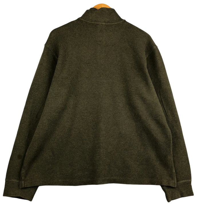 Ralph Lauren POLO by Ralph Lauren Half-Zip Sweatshirt, Men's XL cotton Khaki type Vintage Second Hand