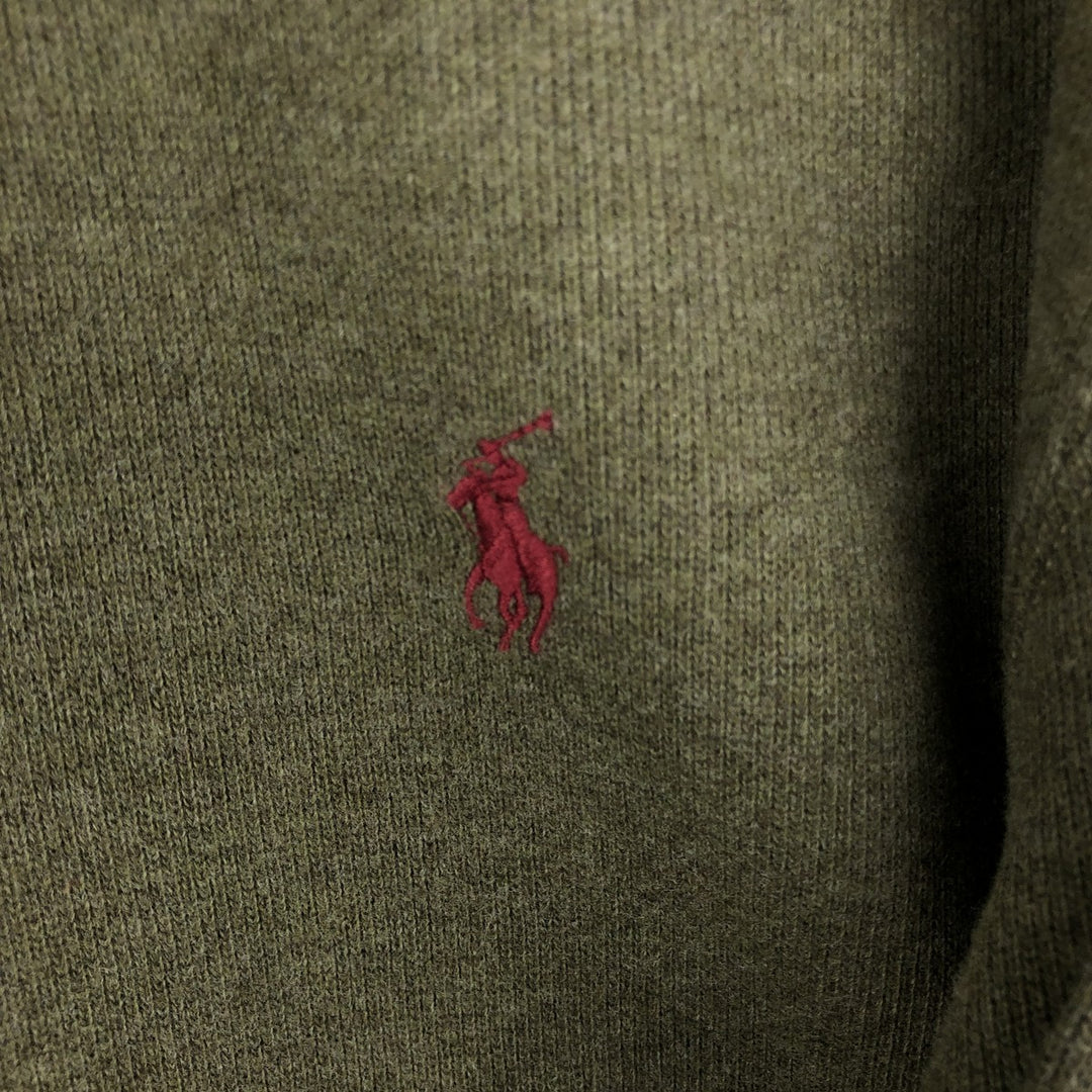 Ralph Lauren POLO by Ralph Lauren Half-Zip Sweatshirt, Men's XL cotton Khaki type Vintage Second Hand