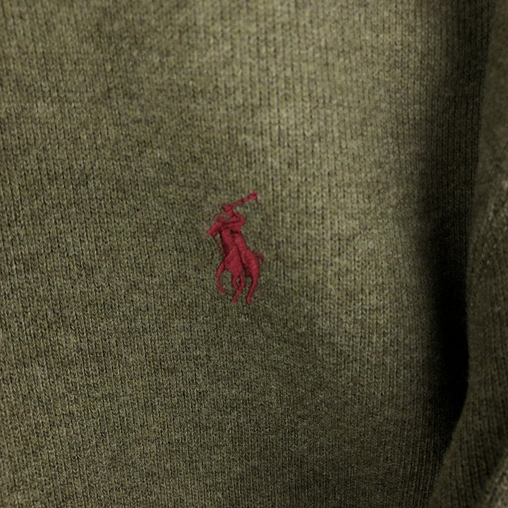 Ralph Lauren POLO by Ralph Lauren Half-Zip Sweatshirt, Men's XL cotton Khaki type Vintage Second Hand
