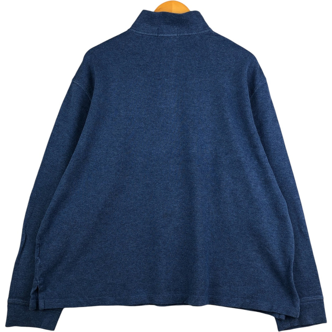 Ralph Lauren POLO RALPH LAUREN ESTATE RIB half-zip sweatshirt, sweatshirt, men's XL size cotton blue type Vintage Second Hand