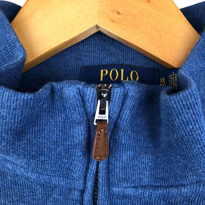 Ralph Lauren POLO RALPH LAUREN ESTATE RIB half-zip sweatshirt, sweatshirt, men's XL size cotton blue type Vintage Second Hand