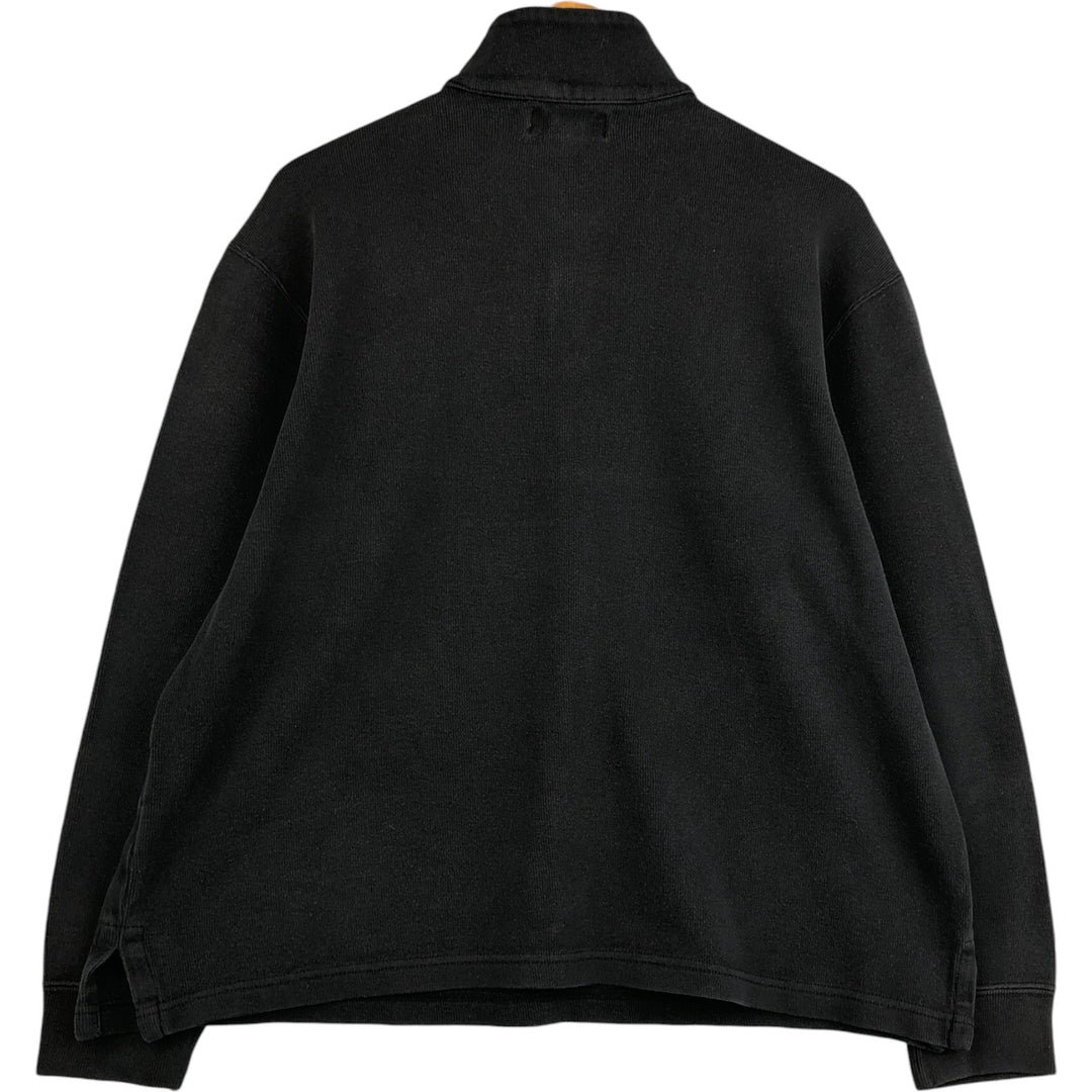 Ralph Lauren POLO by Ralph Lauren Half-Zip Sweatshirt, Men's Size L cotton black type Vintage Second Hand