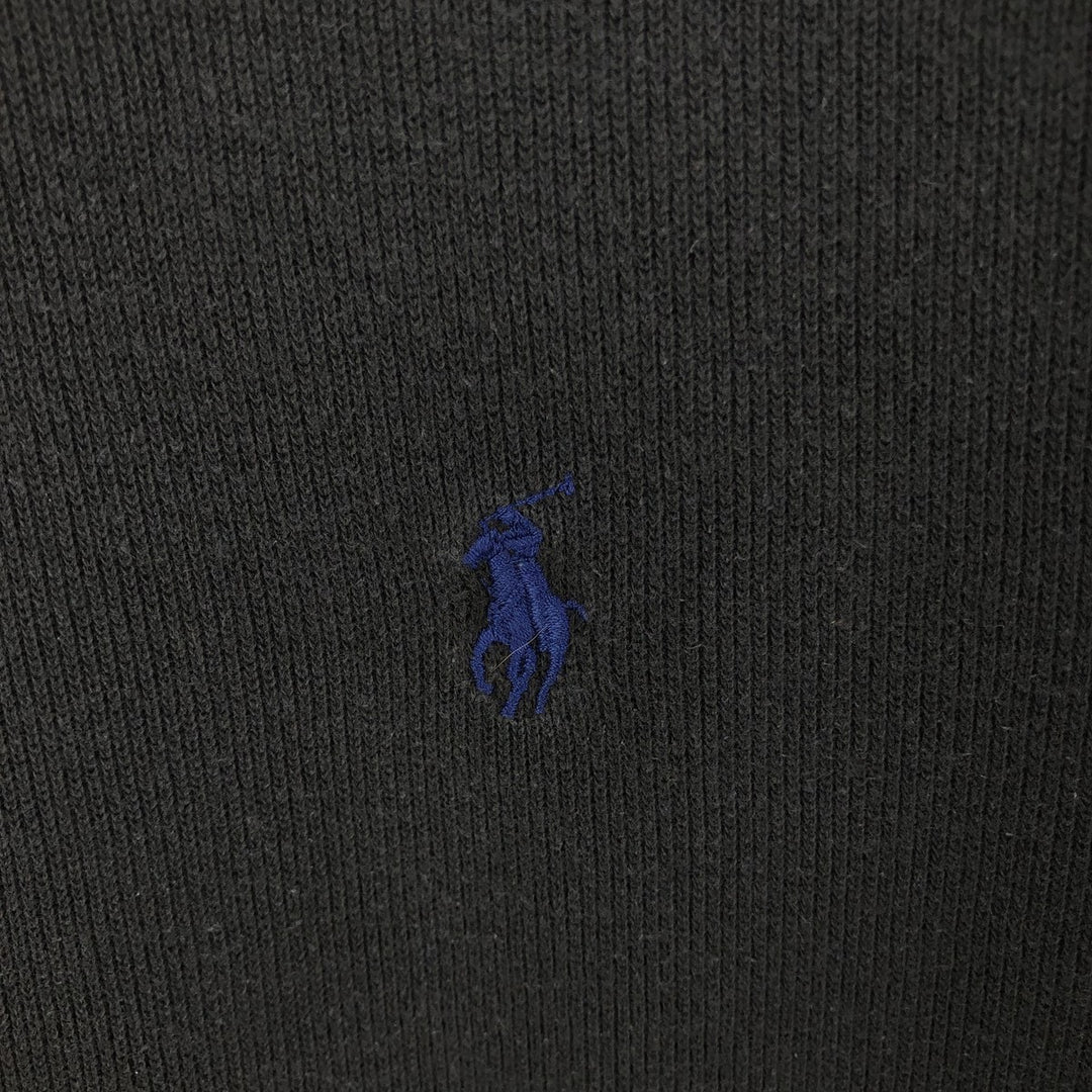 Ralph Lauren POLO by Ralph Lauren Half-Zip Sweatshirt, Men's Size L cotton black type Vintage Second Hand