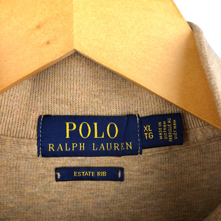 Ralph Lauren POLO RALPH LAUREN ESTATE RIB half-zip sweatshirt, sweatshirt, men's XL size cotton Beige type Vintage Second Hand