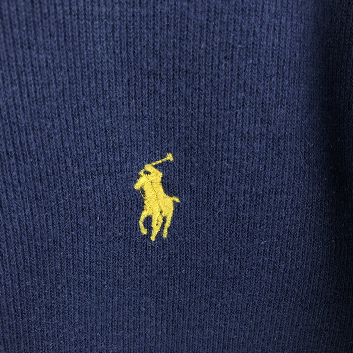Ralph Lauren POLO by Ralph Lauren Half-Zip Sweatshirt, Men's XL cotton navy blue type Vintage Second Hand