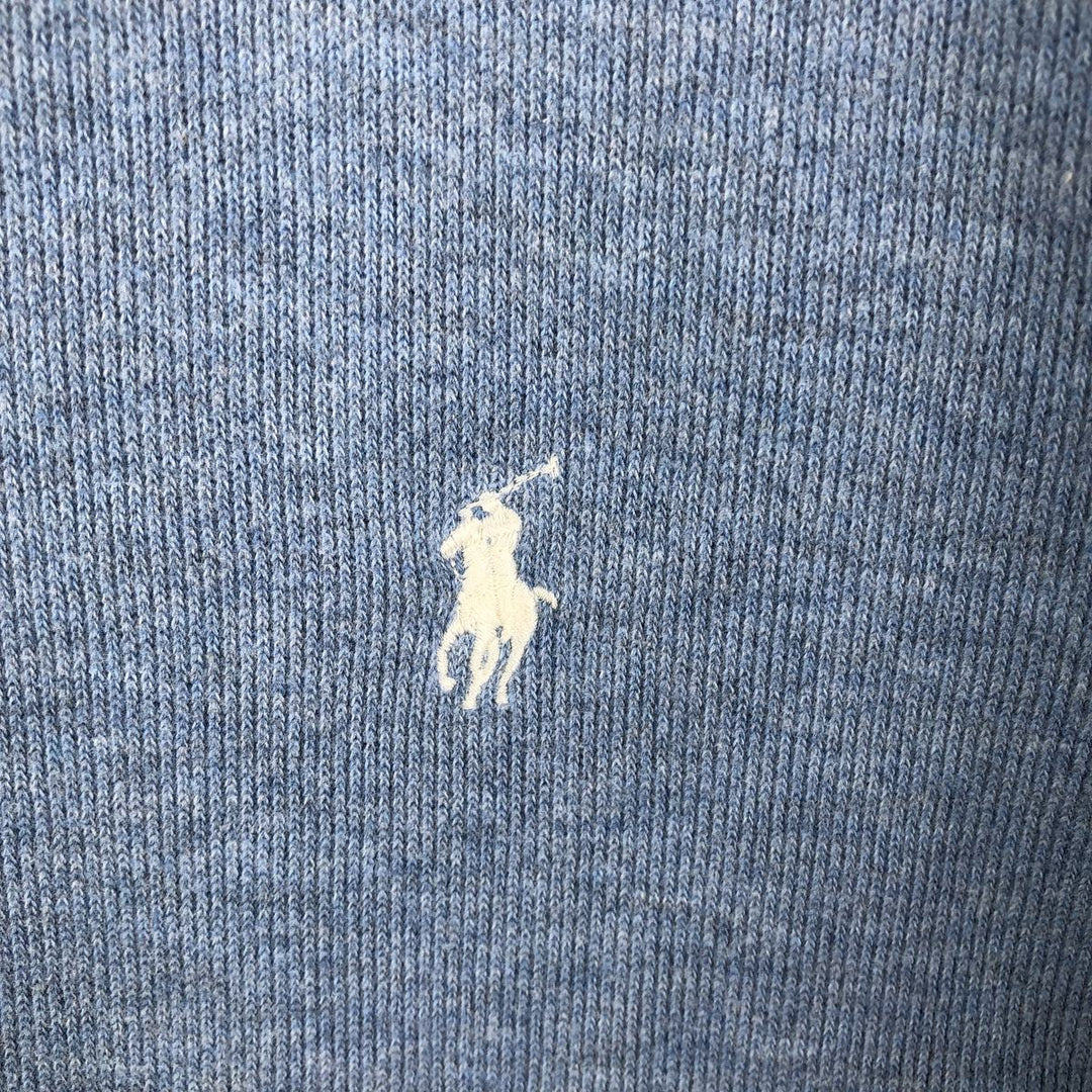 Ralph Lauren POLO by Ralph Lauren Half-Zip Sweatshirt, Men's Size L cotton Blue type light blue Vintage Second Hand