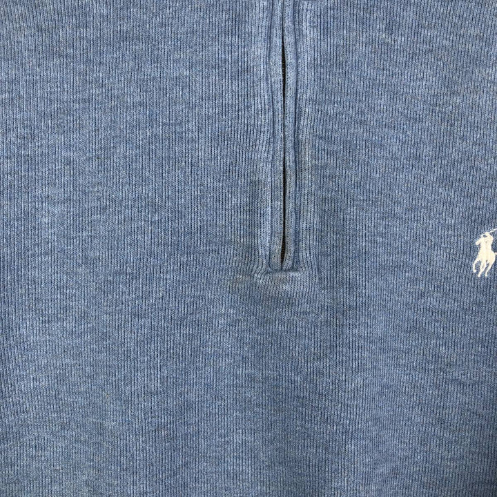 Ralph Lauren POLO by Ralph Lauren Half-Zip Sweatshirt, Men's Size L cotton Blue type light blue Vintage Second Hand