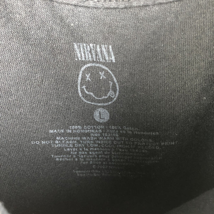NIRVANA Nirvana Band T-shirt, Band T, Men's L size cotton black type Vintage Second Hand