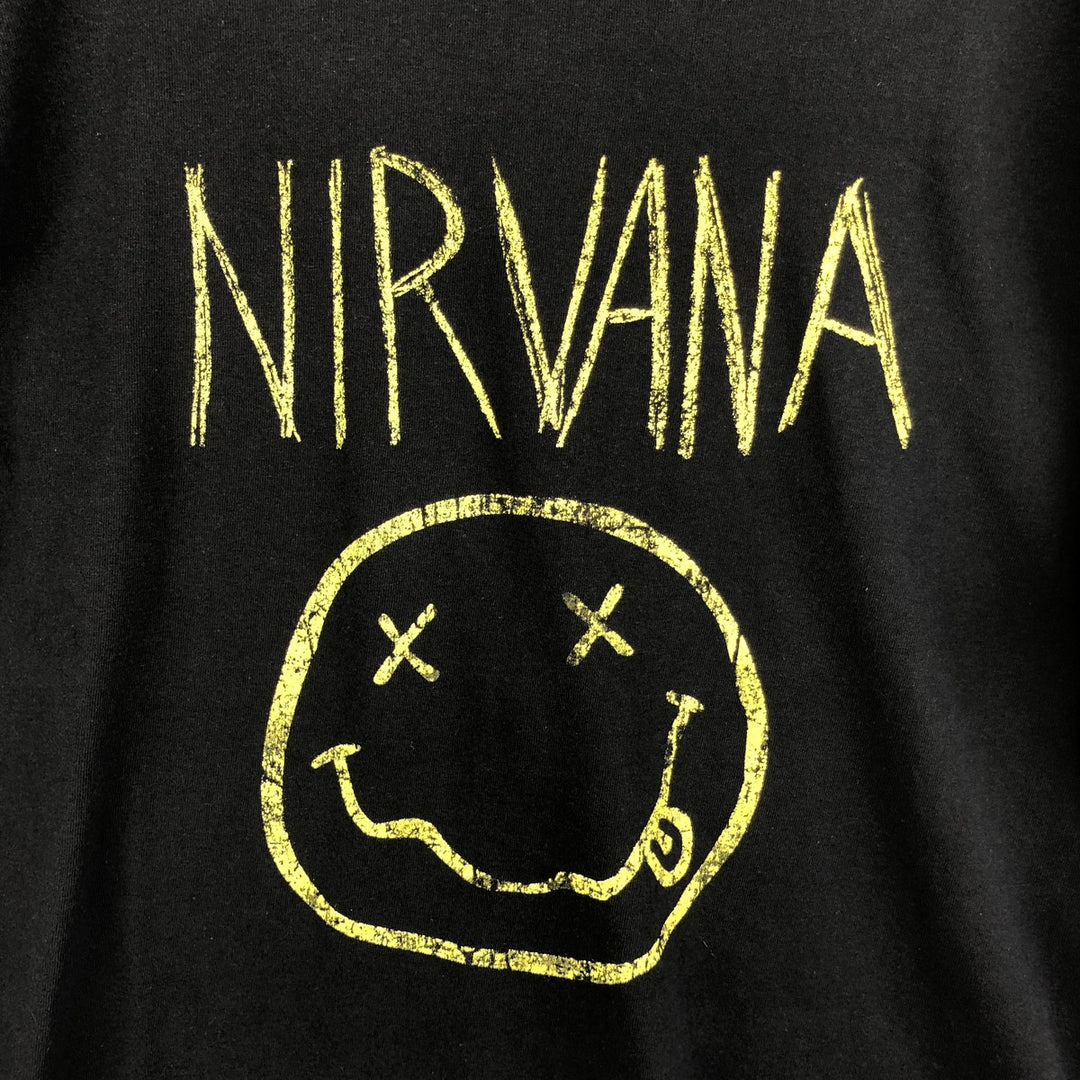 NIRVANA Nirvana Band T-shirt, Band T, Men's L size cotton black type Vintage Second Hand