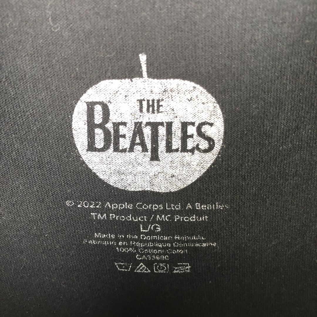 THE BEATLES Band T-shirt, Men's L size cotton black type Vintage Second Hand